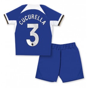 Chelsea Marc Cucurella #3 Hemmaställ Barn 2023-24 Kortärmad (+ Korta byxor)